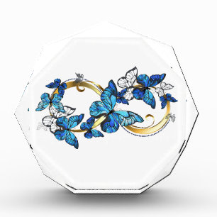 Bloque Para Fotos Símbolo infinito de mariposas Morpho azules