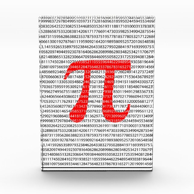 Bloque Para Fotos Símbolo matemático del día pi del número rojo orig (Anverso)
