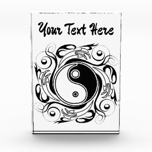 Bloque Para Fotos Símbolo Yin & Yang estilo tatuaje negro y blanco