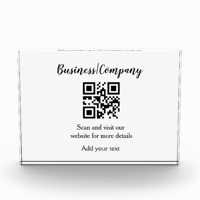 Bloque Para Fotos Simple business company website barcode QR add nam (Anverso)
