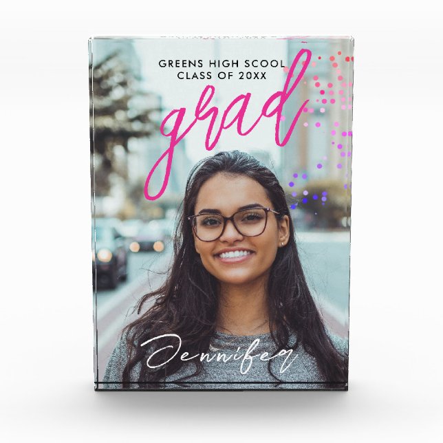 Bloque Para Fotos Simple Grad Rosa Clase De Typo Fotografía Escrita  (Anverso)