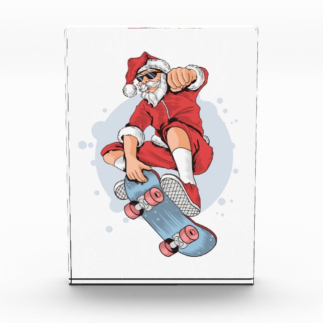 Bloque Para Fotos Skateboarder Skateboard Snowman (Anverso)