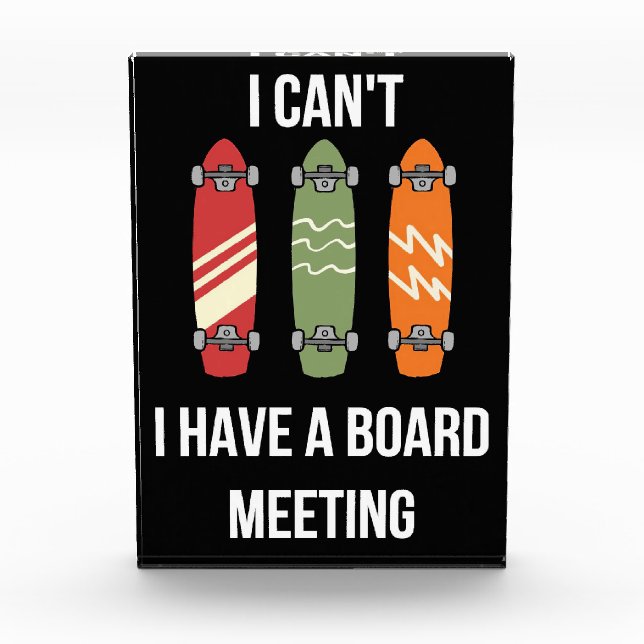 Bloque Para Fotos Skateboarder Tengo Una Reunión De Mesa (Anverso)