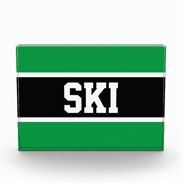 Bloque Para Fotos SKI Atletismo negrita Brillante Black White Stripe (Anverso)