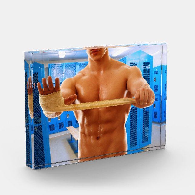 Bloque Para Fotos SlipperyJoe hombre muscular abs vestuario de baldo (Izquierda)