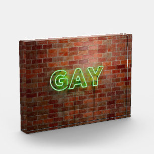 Bloque Para Fotos SlipperyJoe iluminó el letrero de neón gay brillan
