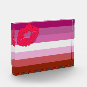 Bloque Para Fotos SlipperyJoe lápiz labial bandera de orgullo lésbic