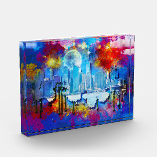 Bloque Para Fotos SlipperyJoe NYC grafiti luna rodeada de nubes dram