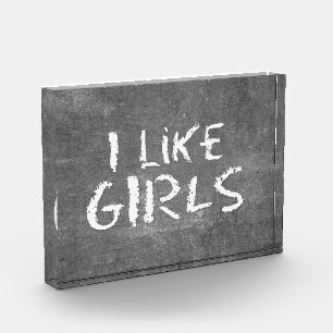 Bloque Para Fotos SlipperyJoe's Me gustan las chicas pizarra sucia o