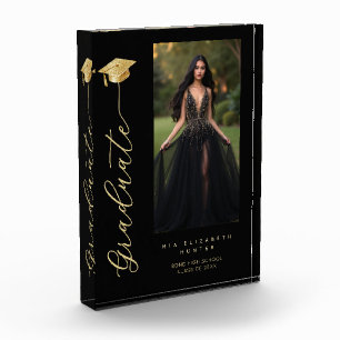 Bloque Para Fotos Sophisticated Dramatic Black Gold Grad TMF26