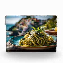 Bloque Para Fotos Spaghetti con Lemon Basil Pesto - Terraza costera