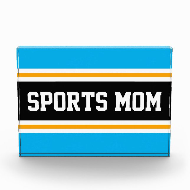 Bloque Para Fotos SPORTE MOM Brillante cielo atlético Azul franjas n (Anverso)