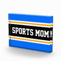 SPORTE MOM Fun Athletic Bright Blue Stripes Black