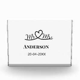 Bloque Para Fotos Sr & Sra agregar apellido fecha año favor de boda 