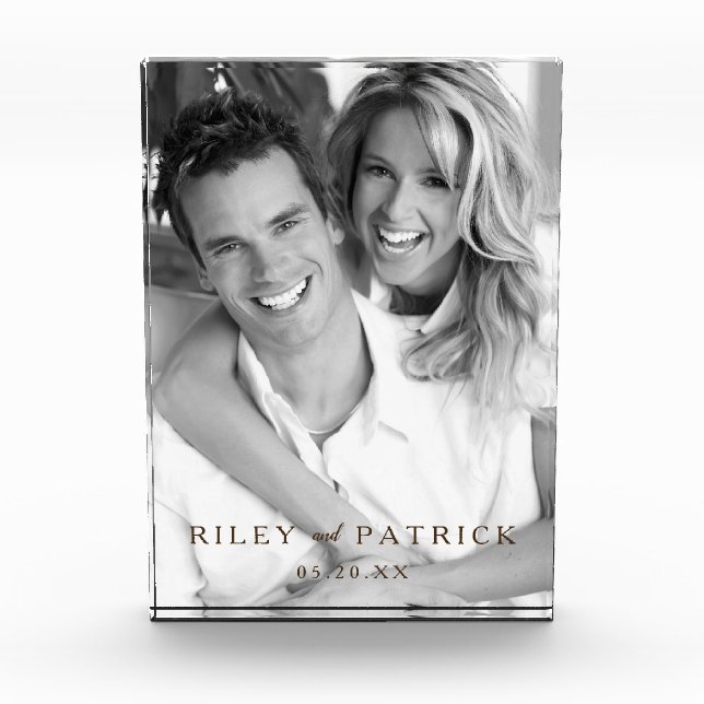 Bloque Para Fotos Sr. y señora rústicos Personalized Custom Acrylic (Anverso)