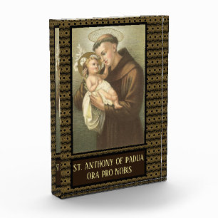 Bloque Para Fotos St Anthony de Padua con el latín de Jesús del bebé