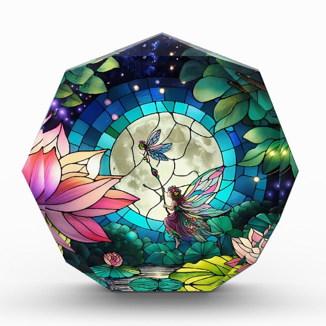 Bloque Para Fotos Stained Glass Little Fairy With Dragonfly (Anverso)