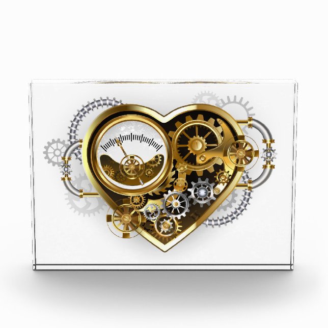 Bloque Para Fotos Steampunk Heart with a Manometer (Anverso)