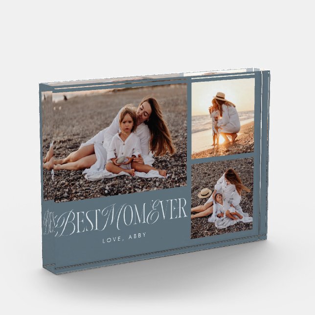 Bloque Para Fotos Steel Blue Mejor Collage de Mamá de la Historia (Izquierda)