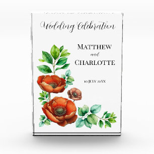 Bloque Para Fotos Sublime acuarela Red Poppies en estilo vintage