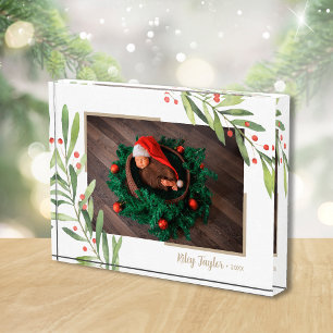 Bloque Para Fotos Sucursales de navidad y Personalizado de Berries