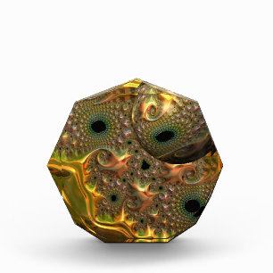 Bloque Para Fotos Sueño Fractal de Oro Líquido