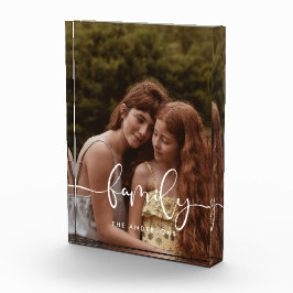 Bloque Para Fotos Superposición de caligrafía elegante de la familia