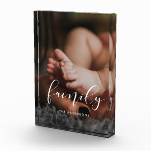 Bloque Para Fotos Superposición de caligrafía elegante de la familia