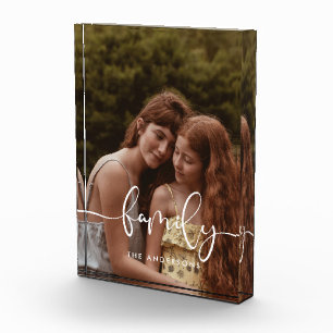 Bloque Para Fotos Superpuesto de caligrafía elegante y familiar