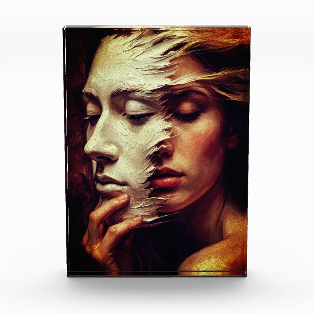 Bloque Para Fotos Surreal Woman Portrait with Painted Mask (Anverso)