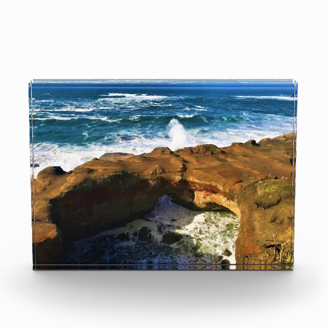Bloque Para Fotos Tazón del Diablo, Newport, Oregon (Anverso)