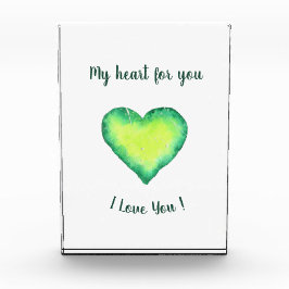 Bloque Para Fotos Te amo el cumpleaños del corazón azul y verde lind