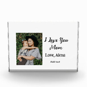Bloque Para Fotos Te amo el día de mamá elegante agregar texto de fo