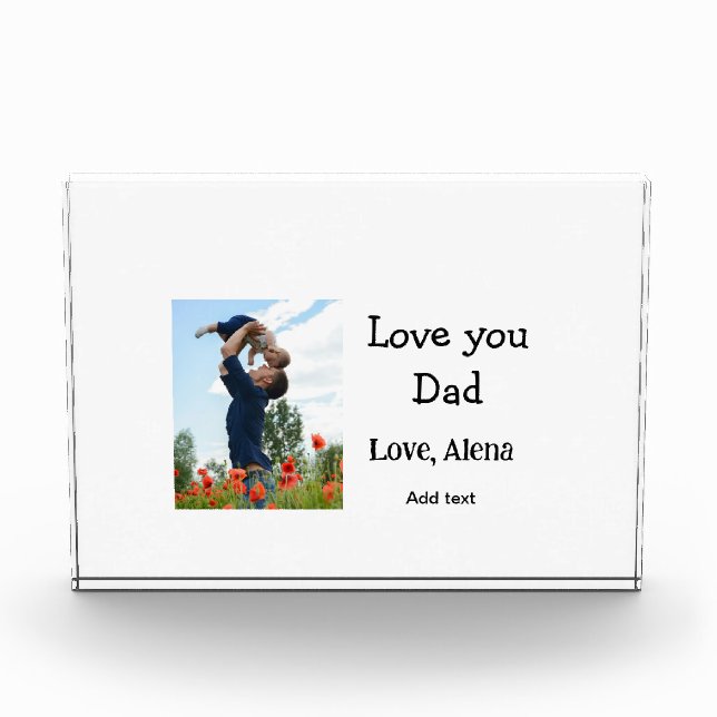 Bloque Para Fotos Te amo el día de papá padre elegante agregar texto (Anverso)