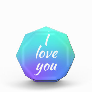 Bloque Para Fotos Te Amo Octagon Colorful Acrylic Block