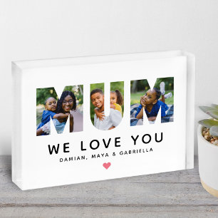 Bloque Para Fotos Te queremos Mamá Collage personalizado