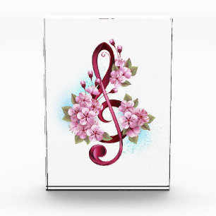 Bloque Para Fotos Tejidos musicales notas de colores con flores de S