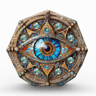 Bloque Para Fotos Tercer Ojo - Mandala de Oro Azul Turquesa