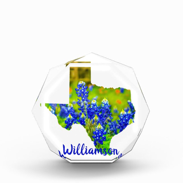 Bloque Para Fotos Texas Bluebonnets Estado de Texas con nombre (Anverso)