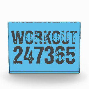 Bloque Para Fotos Texto desgastado y raspado Workout 247365 azul