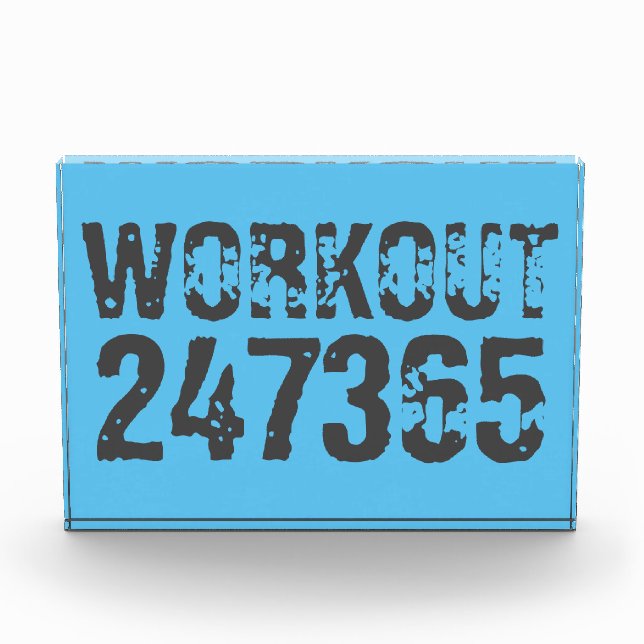 Bloque Para Fotos Texto desgastado y raspado Workout 247365 azul (Anverso)