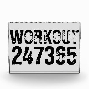 Bloque Para Fotos Texto desgastado y raspado Workout 247365 negro