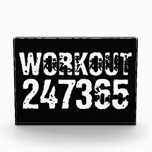 Bloque Para Fotos Texto grabado y desgastado Workout 247365 white