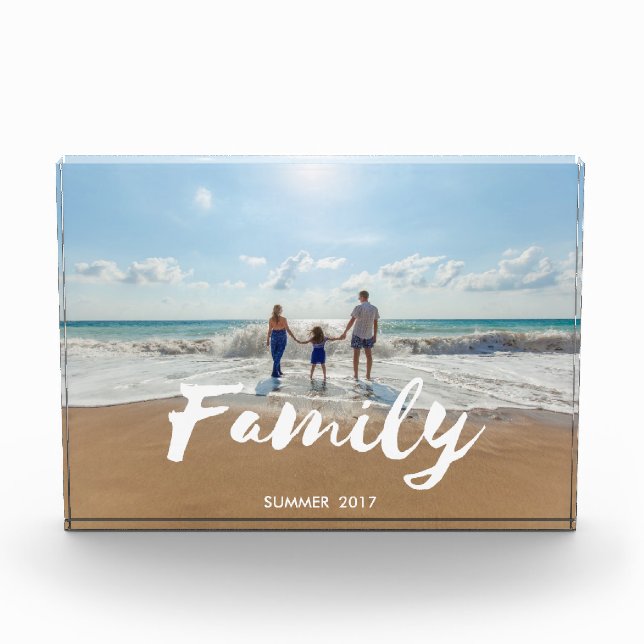 Bloque Para Fotos Tipografía de pincel familiar (Anverso)