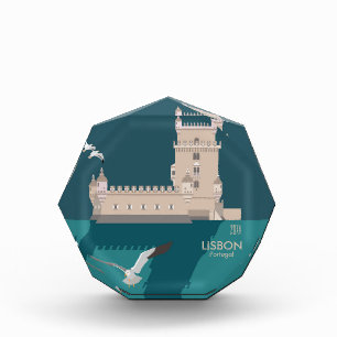 Bloque Para Fotos Torre de Lisboa de Belem al estilo de un afiche vi