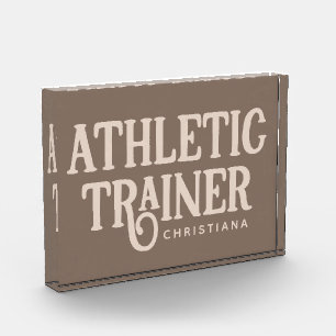 Bloque Para Fotos Trainer atlético de nombre personalizado