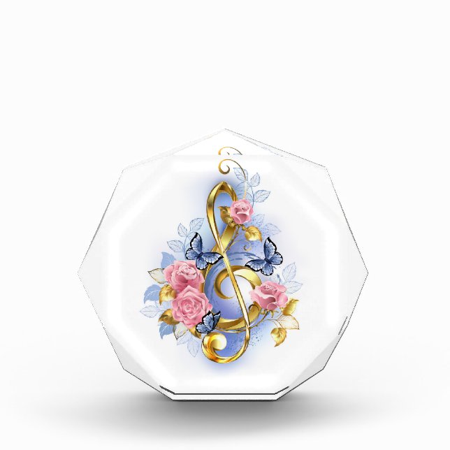 Bloque Para Fotos Treble arrecife con rosas rosas rosas rosas (Anverso)