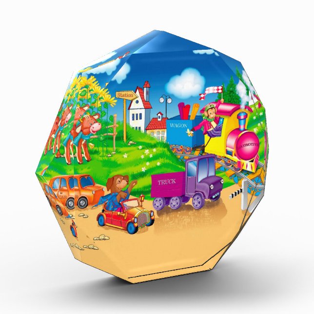 Bloque Para Fotos tren y auto para el niño (Izquierda)