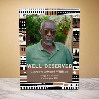 Bloque Para Fotos Tribal Patterns Retirement Gift for Black Dad