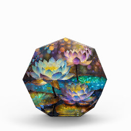 Bloque Para Fotos Trío de flores de loto brillantes